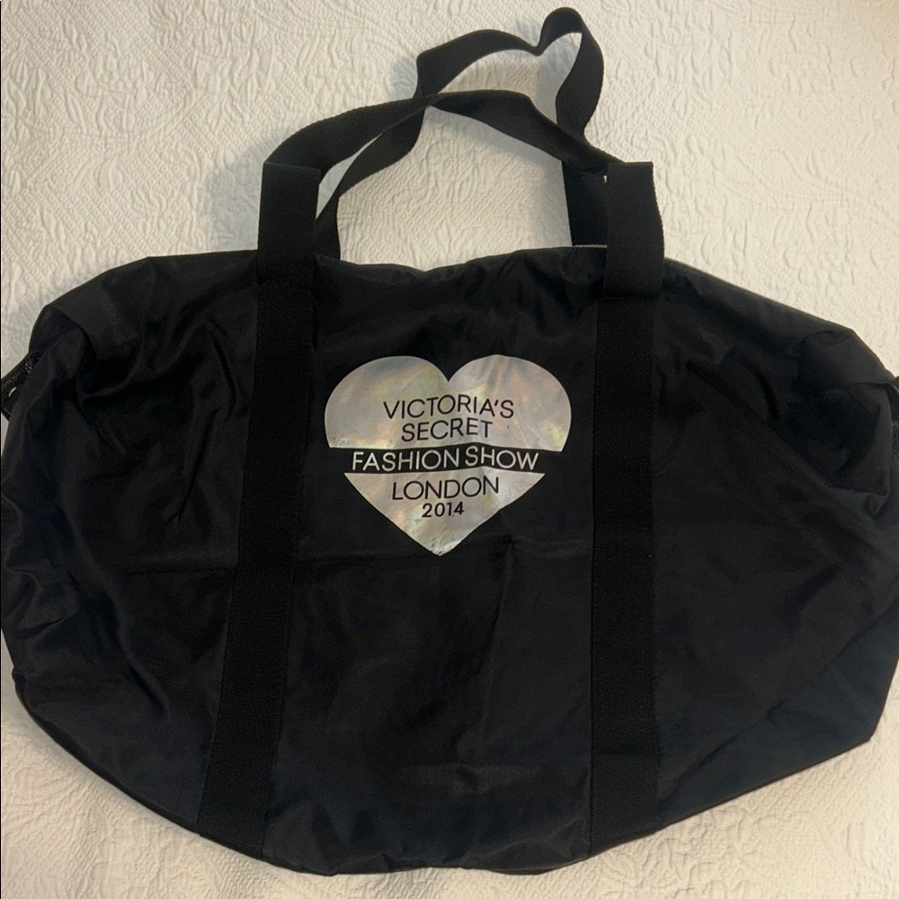 Victoria's Secret Black Travel Bag with Heart Design